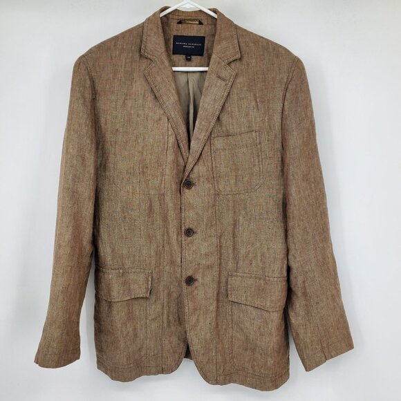 Banana Republic Modern Fit Linen Resort Casual Coastal Earthy Blazer Jacket 42R - Picture 2 of 11
